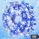 weillsnow 164 FT 500 LED Christmas Lights Outdoor, Waterproof Christmas Fairy Lights with Timer, Plug in Blue White LED String Lights with 8 Modes for Bedroom Wedding Party Xmas Decoration