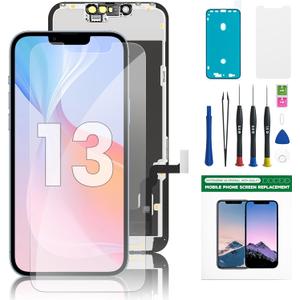 for iPhone 13 Screen Replacement 6.1 Inch LCD Display & Digitizer Assembly with Repair Tool Kit, Screen Protector & Adhesive Seal  Fits A2633 A2482 A2631 A2634 A2635