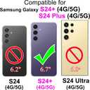 Wallet Case for Samsung Galaxy S24 Plus 6.7 inch, Rose Gold Butterfly