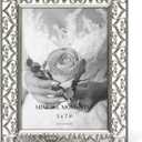 MIMOSA MOMENTS 5x7 Silver Heart Metal Picture Frame with Rhinestones, Decorative Photo Frame for Wedding, Anniversary, Birthday Gifts, Tabletop Display