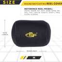 SF 3Pcs Neoprene Conventional Reel Covers Round Reel Case with 6 Breathing Holes, M Size, Black