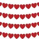 OHOME Valentines Day Decorations - Valentines Banner - Valentines Decor Red Heart Garland 40 Pack Valentines Day Backdrop Galentines Day Decorations Party Favors for Door Wall Classroom School Home