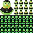 VioraWhite 50 Pcs Luminous Halloween Mini Rubber Duck Zombie 0.8 Inch Tiny Horror Ducks Figurines Glow in Dark Miniature Zombie Statues for Hide and Seek Halloween Party Gift Props Landscape Decor