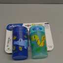 Dr. Brown's Milestones Cheers 360 Spoutless Transition Cup, Travel Friendly and Leak Free Sippy for Babies and Toddlers, Blue/Green Animals, BPA-Free, 10 oz/300 mL, 9m+, 2-Pack