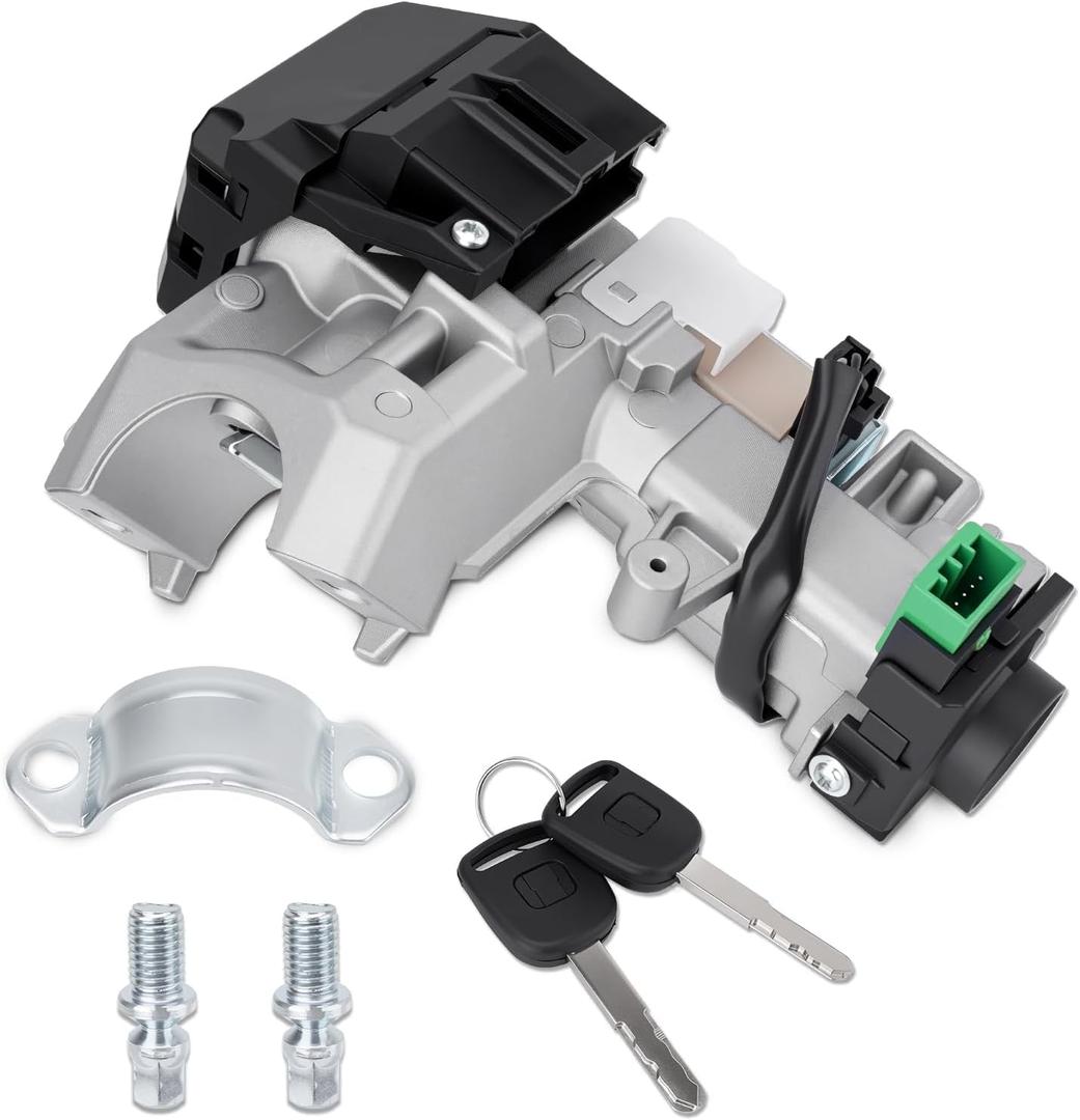 Ignition Switch Lock Cylinder with 2 Keys (with Chip) Compatible with 2003 2004 2005 Honda Civic Hybrid Sedan 1.3L, Compatible with 2001 2002 2003 2004 2005 Honda Civic GX Sedan 1700CC 1668CC 1.7L