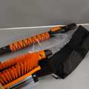 METOWARE 44'' Snow Brush and Ice Scrapers for Car Windshield, Extendable Snow Brush for Car with Ergonomic Foam Grip and 360 Pivoting Brush Head for Car SUV Truck (Orange)