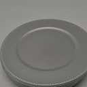 WELMATCH Silver Plastic Beaded Charger Plates - 12 pcs 13 Inch Round Wedding Party Decroation Charger Plates (Silver, 12)