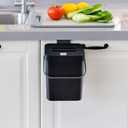 Compost Caddy, Mini Countertop Trash Can, Compact Waste Basket Garbage Can, Compost Caddy Small Trash Bin with Lid for Desk/Office/Kitchen, 3L/0.8 Gal Series, Black