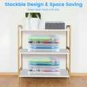 OUPSAUI 12x12'' Scrapbook Paper Storage, 5 Pack Board Game Storages, Stackable Paper Storage for Magazine, Art Supplies, Files, Photo, Vinyls, Crafts