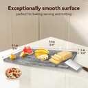 Kota Japan White Marble 12" X 16" Pastry & Cutting Board - Stay-Cool Natural Non-Stick Stone Surface for Dough Rolling, Pizza, Cake and Pie Making - Cheese & Charcuterie Tray Kitchen Countertop Slab