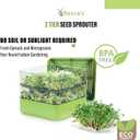 Gardens Alive! Seed Sprouter Kit, Two Tier Stackable Seedling Starter Tray with Lid, Microgreens Propagator Mini Plant Grow Trays, Germinate Seeds Indoors, Healthy Snacks, Bean Sprouts, Soil Free