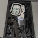 Magnifying Glass with Light Square Magnifier Desk Lamp 10X Close Up Work for Desktop Bench Crafting, Reading, Sewing, Ultra Long Swing Arm 3-Section, 5 Color Modes Design Rectangle Head Controller (Black)