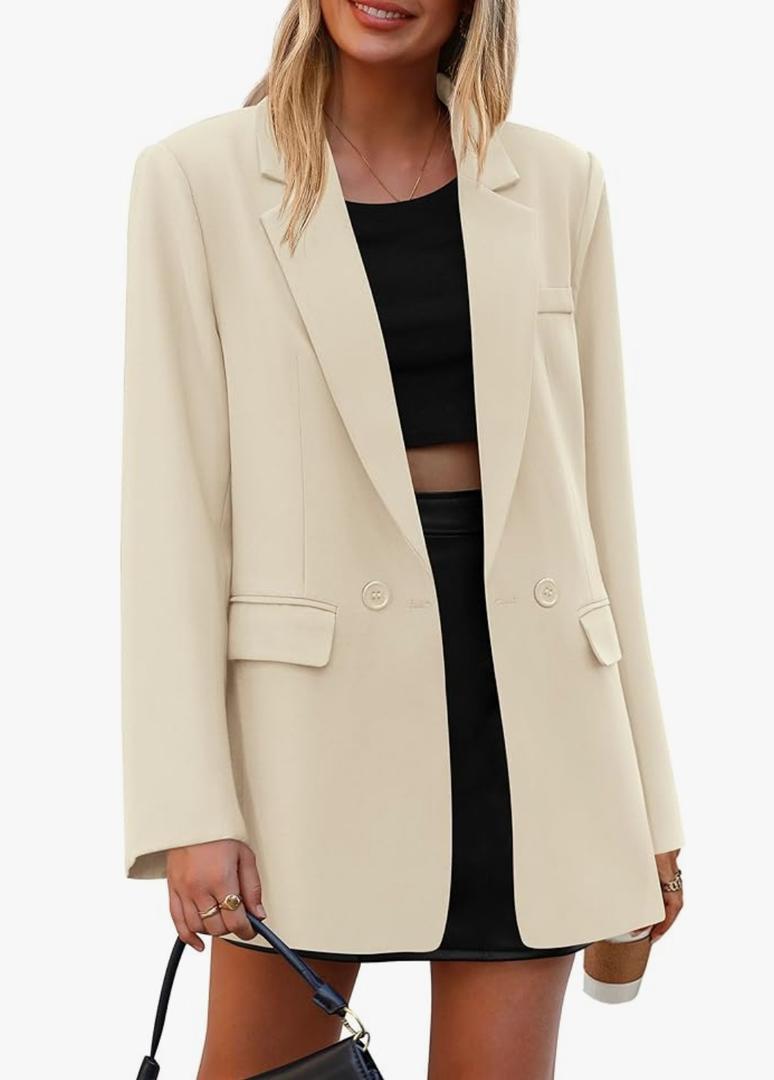 PRETTYGARDEN Fall 2026 Blazers for Women Business Casual Long Sleeve Lapel Pockets Dressy Suit Jackets Work Office Clothes Size Large