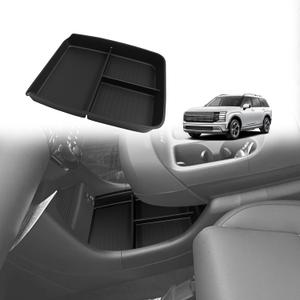 Muslogy Lower Center Console Organizer Compatible with 2026 Hyundai Palisade Accessories TPE Material Storage Box Armrest Console Insert Tray for Palisade SE, SEL, XRT, Limited, Calligraphy