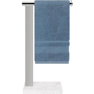 Stainless Steel L-Shaped Hand Towel Holder, SUS304 Bathroom Towel Rack with Thickened Base for Countertop Vanity (Chrome, Square Base)