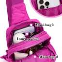 MEISEY Quilted Puffer Sling Bag for Women Small Backpack Crossbody Chest Bag Fanny Packs Purses for Casual Traveling Hiking