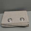 MIULEE 100% Blackout Linen Textured Curtains for Bedroom Solid Thermal Insulated Natural Beige Grommet Room Darkening Curtains & Drapes Luxury Decor for Living Room Nursery 52 x 84 Inch (2 Panels)