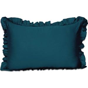 Ruffled Pillow Sham Standard 26x20 Cotton Frill Pillow Cases Shabby Chic Farmhouse Decor Pillowcase (Teal Blue)