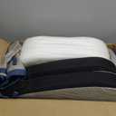 AAAAAcessories D-Shaped Chair Cushions, 2" Thick Dining Chair Pads with Ties and Removable, Machine-Washable Cover, 17" x 16", Set of 4, Black/Blue