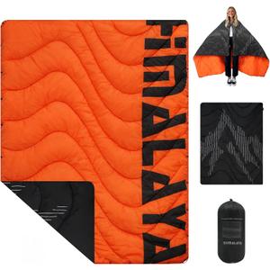 Lightweight Camping Blanket, Packable, Down Alternative, Puffy, Printed Wearable Blankets, Warm Camping Quilt with Snap Buttons for Outdoor, Travel, Hiking