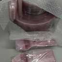 WDF Rose Gold Pink Plastic Plates with Pink Plastic Silverware include 40 Dinner & Salad Plates, 40Forks, 40 Knives, 40 Spoons for Wedding/Party