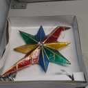Kurt Adler 10 Light Multicolor Capiz Bethlehem Star Treetop with Gem Center