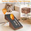 Ottoman Dog Ramp for Couch, 2-in-1 Foldable Dog Stairs for Small Dogs,Brown