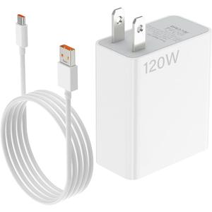 120W Fast Wall Charger Block 100W 90W Compatible for Xiaomi 17 15 14 13 12 14t 13t 12t 12s Pro Lite Redmi Note k80 K70 K60 K50 12 11 Pro Plus Black Shark 4 5 Poco F4 Gt 6A USB C Cable