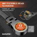SUZUME 5/8 Flex Head Ratcheting Wrench SAE 72 Teeth Cr-V Steel with 180 Flexible Head 15K+ Cycle Locked Gears Black Nickel Coating