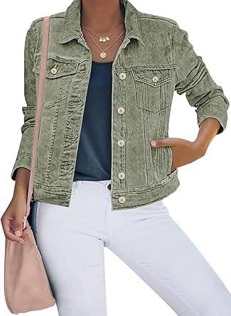 HipGlamp Breathable Women's Jean Jacket: Vintage Collared Neckline, Easy Layer for Spring/Fall Casual Outfits, XXL