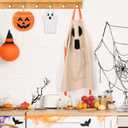 3 Pcs Halloween Ghost Apron Set, Waterproof Ghost Apron, Pumpkin Pot Holders Ghosts Oven Mitts Halloween Kitchen Utensils for Home Cooking, Baking, BBQ, Gardening
