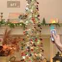 HMASYO 6 FT Pop Up Christmas Tree with 100 LED Lights & Remote, Sliver Christmas Tinsel Tree, Collapsible Artificial Pencil Tree for Home Office Party Decor, USB Powered Timer Lights, Easy Assembly (Colorful Silver)