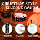 2 x Halloween Watch Bands for Apple Watch Band 38/40/41/42/44/49mm for Men Women, Silicone Waterproof Adjustable Printed Smartwatch Strap for iWatch Series 9 8 7 6 5 4 3 2 1 SE Replacement Wristband Gifts