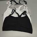 Fruit of the Loom Women's Spaghetti Strap Cotton Sports Bra-All-Day Comfort (38, Grey With Black/White/Black)
