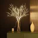 nicedepot Lighted Branches for Vases 33IN 100 LED Prelit Branches with Timer Battery Operated Artificial Branches with Lights for Home Holiday Christmas Decoration Indoor Outdoor Use (White)