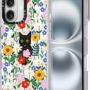 MOSNOVO Case for iPhone 16 Plus, [Buffertech 6.6ft Military-Grade Drop Protection] [Anti Peel Off Tech] Clear TPU Bumper Phone Case Cover Design - Black Cat in Garden