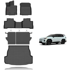 KELCSEECS Floor Mats with Seatback Mats for Toyota Rav4 Hybrid 2026 | (Not for Phev,Not for Cargo Area with subwoofer),All Weather Protection TPE Floor Liners for Full Set Rav4 Hybrid Accessories