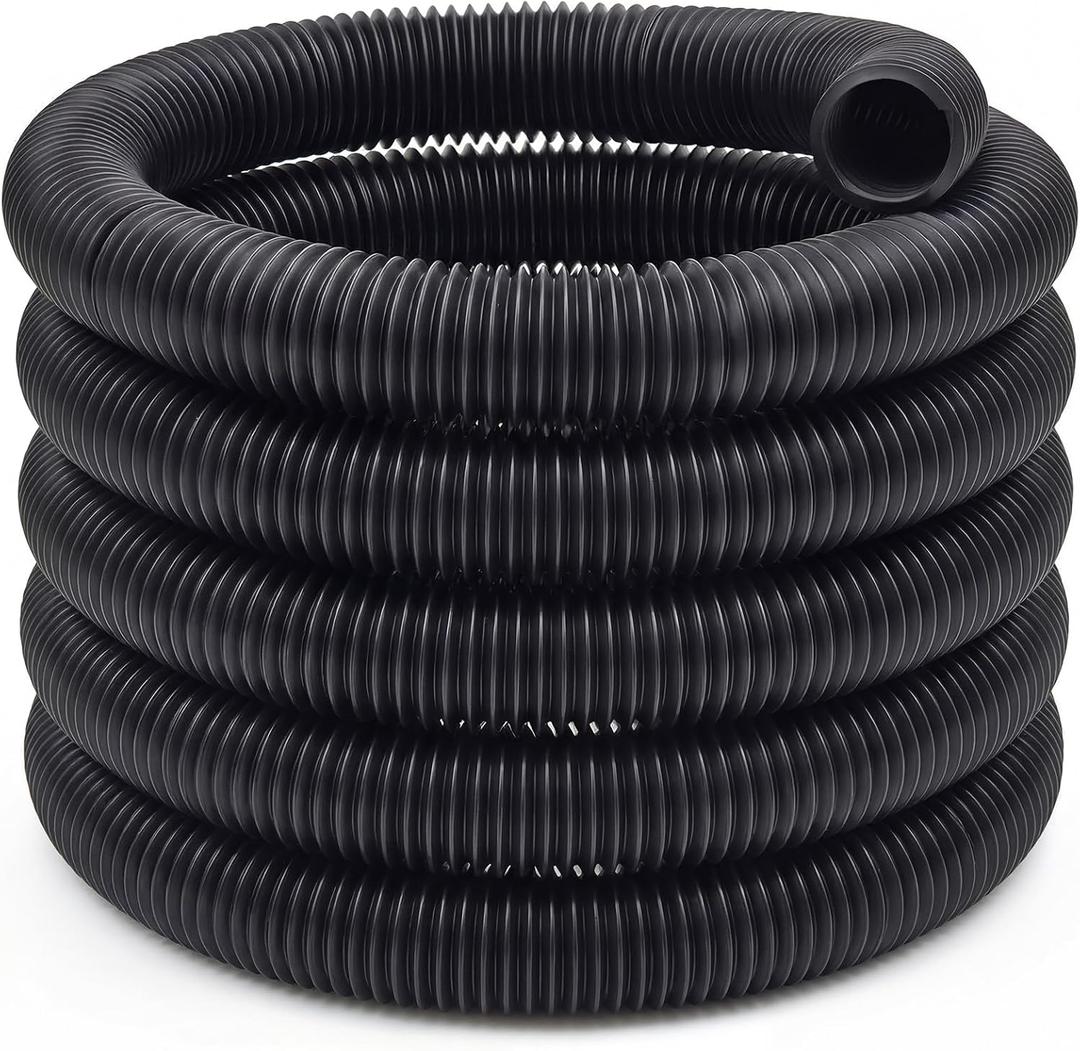 Glooglitter 4 in OD x 25 ft Flexible Drain Pipe Expandable Landscaping Drain Pipe Corrugated Pond Tubing PE Hose Black Solid Tubing for Pond Pump Fountain Garden Swimming Pool Fountain Waterfall