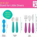 Elk and Friends Kids Silverware with Silicone Handle | Childrens Safe Flatware | Toddler Utensils | Baby Spoons + Forks | Stainless Steel Cutlery | Dishwasher Safe | 6 Pieces