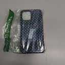 Case for iPhone 12/12 Pro, Glossy Hybrid 2-Layer Hard Shell, Aesthetic Scratch Resistant Cover, Navy Blue Polka Dot