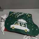 OYATON Set of 6 Christmas Stocking-Shaped Gift Bags - Fabric Drawstring Wrapping Bags with Tags & Festive Designs for Christmas Presents, 20"x15.6"