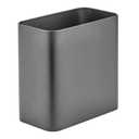 mDesign Small Metal 2.4 Gallon/9 Liter Trash Can Wastebasket Garbage Bin for Bathroom, Slim Rubbish Waste Bin Trashcans - Mirri Collection - Graphite Gray (Pack of 1)