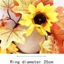 6pcs Fall Candle Rings Small Fall Wreath Artificial Flower Rings Thanksgiving Fall Centerpieces for Tables Autumn Maple Leaf with Sunflower Harvest Festival Home Decor (9.8")