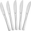 BESTVIP 100 Count Silver Plastic Knives, Solid and Durable Plastic Knives Disposable, Heavy Duty Look Like Real Cutlery, Utensils Perfect for Parties, Weddings, Christmas, Special Occasions