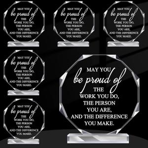 Fumete 6 Pcs Thank You Gifts Coworker Being Awesome Sign Acrylic Sign Appreciation Gift Award Plaque Paperweight Keepsake Workplace Reward for Employee Volunteer Office(May You Be Proud)