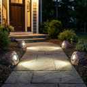 Candieslife Solar Garden Rock Lights Outdoor - IP65 LED Waterproof Solar Spotlight, Solar Powered Landscape Lights Decorative Garden Stone Light for Pathway, Walkway, Yard, Patio (4 Pack)