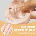 Cat Steam Brush for Shedding, Pet Steam Brush for Dog with Release Button,Anti-Static Pet Spray Hair Removal Comb,Cat Spray Comb for Long & Short Haired Pets,Pink