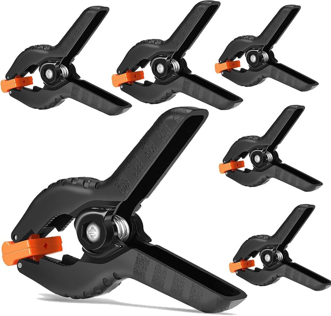 Spring Clamps,6 Pack 6in Professional Plastic Heavy Duty Spring Clips for Crafts, Backdrop Clips Clamps for Backdrop Stand,Photography Studios,Woodworking,Home Improvement