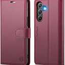 Wallet Case for Samsung Galaxy A36 5G, RFID Blocking Credit Card Holder, PU Leather Folio Flip Kickstand Protective Shockproof Cover for Galaxy A36 (Red)