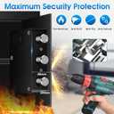 TOTOY 1.5 Cu Ft Small Fireproof Safe Box For Home Documents with Type-C External Power - Steel Security Safe Lock Box with Electronic Keypad, LED Sensor Light- Safety Box For Cash, Jewelry